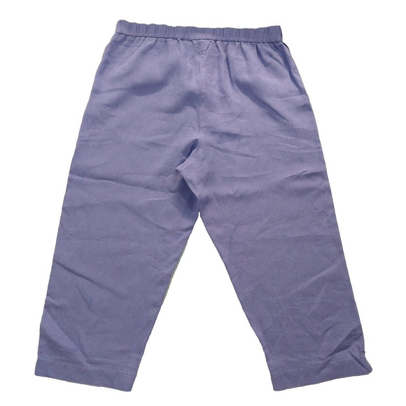 Lino by Chico's Women's 100% Linen Crop Pants Size XL 3 Purple Lagenlook Pull On - Picture 5 of 5